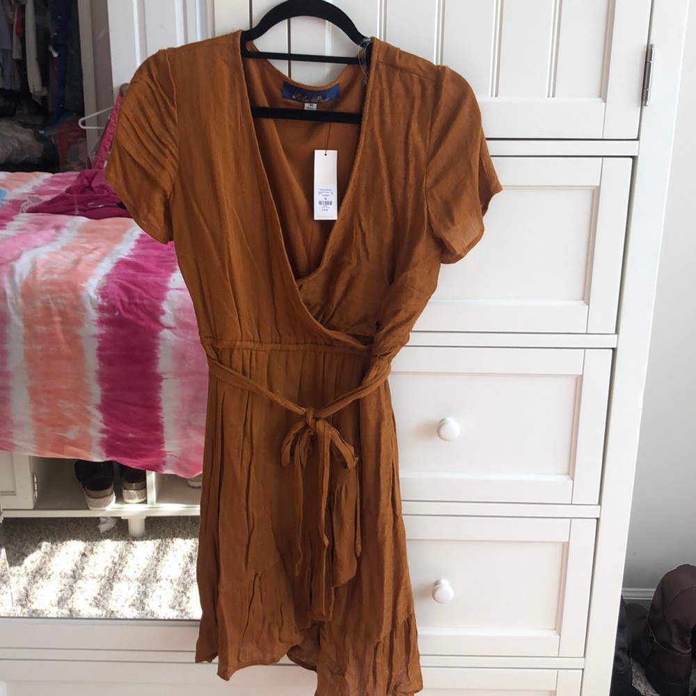 Francesca’s Brown wrap dress